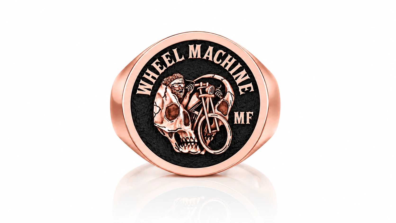 Custom Motorcycle Club Signet Ring-Personalized Biker Ring-Sterling Silver